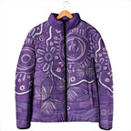 Australia Lupus Awareness Indigenous Padded Jacket Purple Ribbon Aboriginal Butterflies