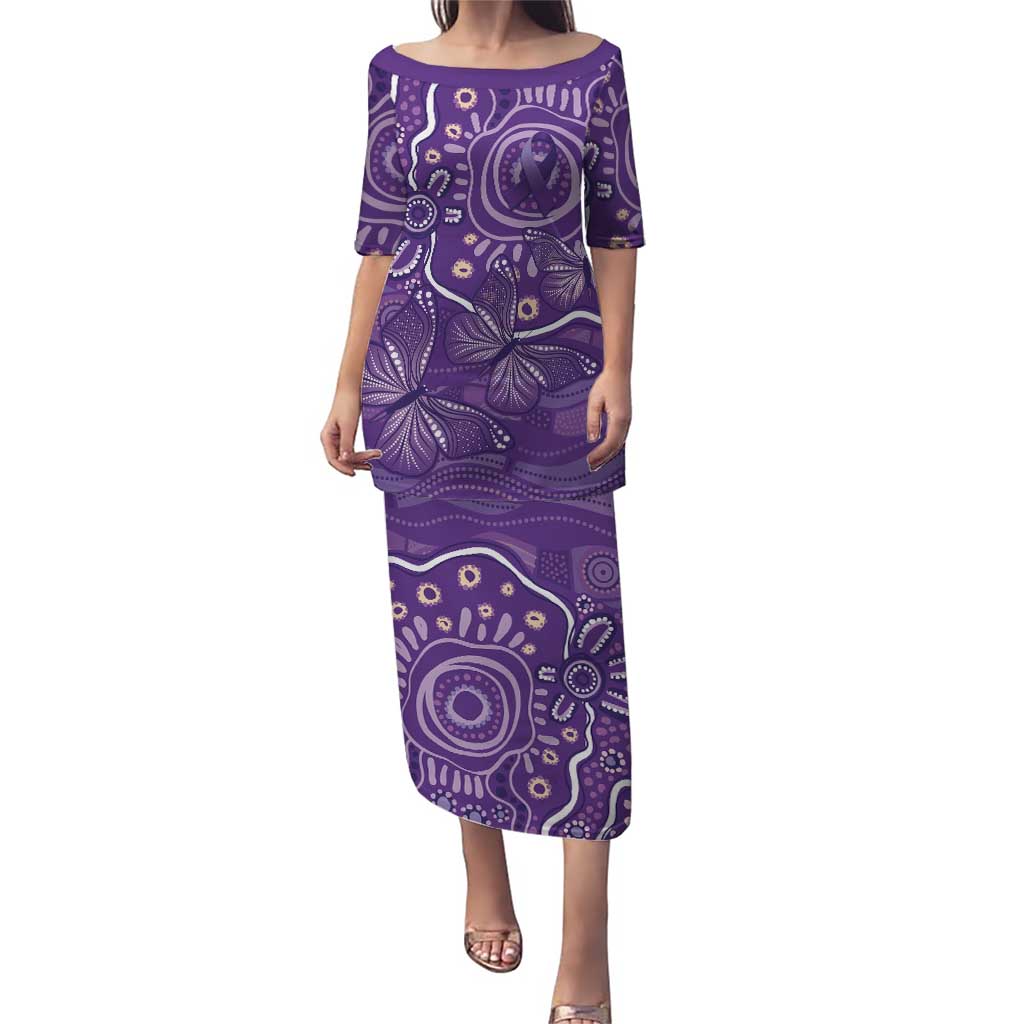 Australia Lupus Awareness Indigenous Puletasi Purple Ribbon Aboriginal Butterflies