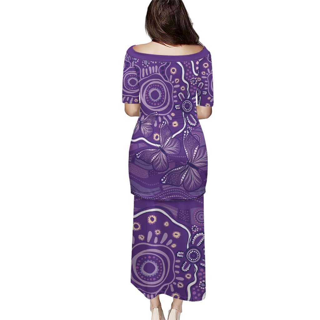 Australia Lupus Awareness Indigenous Puletasi Purple Ribbon Aboriginal Butterflies
