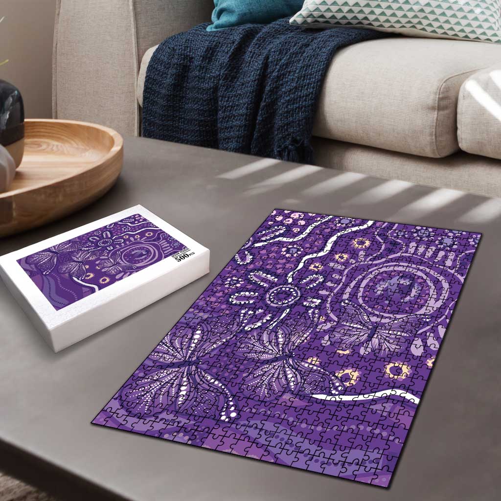 Australia Lupus Awareness Indigenous Puzzle Purple Ribbon Aboriginal Butterflies
