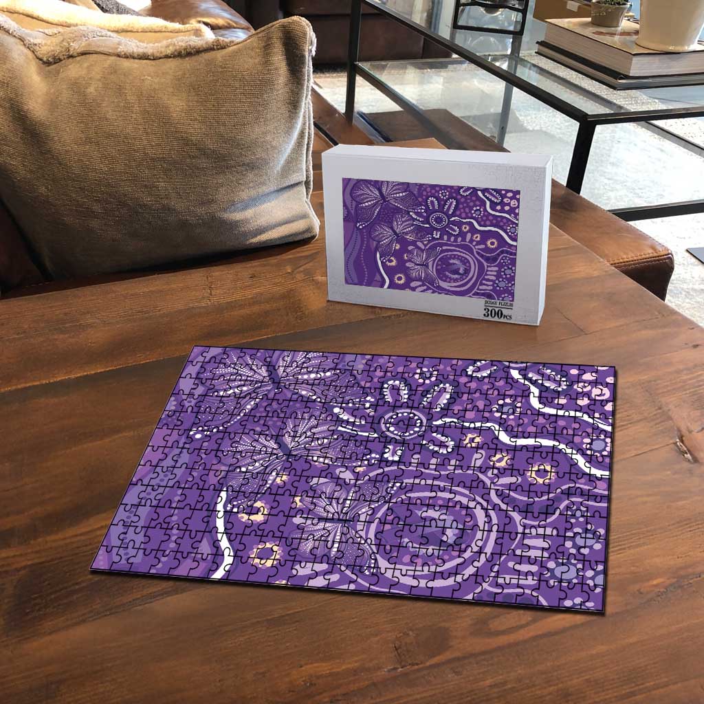 Australia Lupus Awareness Indigenous Puzzle Purple Ribbon Aboriginal Butterflies