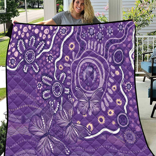 Australia Lupus Awareness Indigenous Quilt Purple Ribbon Aboriginal Butterflies