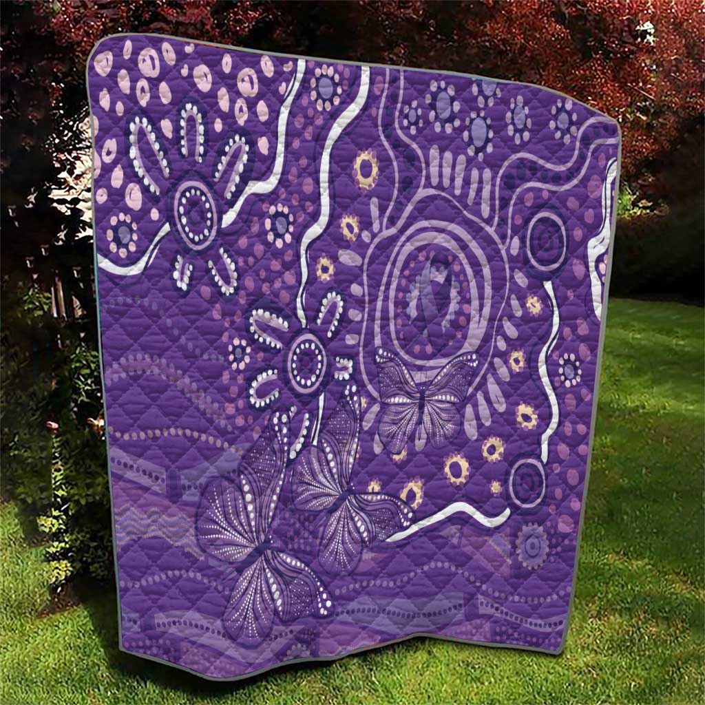 Australia Lupus Awareness Indigenous Quilt Purple Ribbon Aboriginal Butterflies