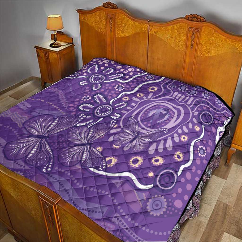 Australia Lupus Awareness Indigenous Quilt Purple Ribbon Aboriginal Butterflies