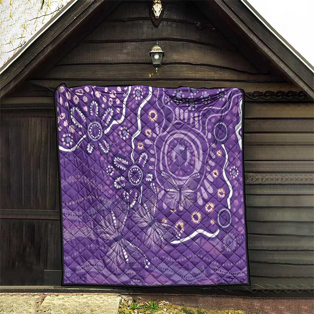 Australia Lupus Awareness Indigenous Quilt Purple Ribbon Aboriginal Butterflies