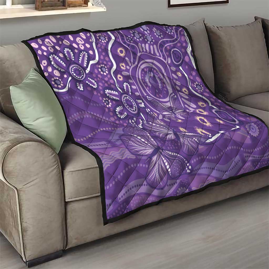 Australia Lupus Awareness Indigenous Quilt Purple Ribbon Aboriginal Butterflies