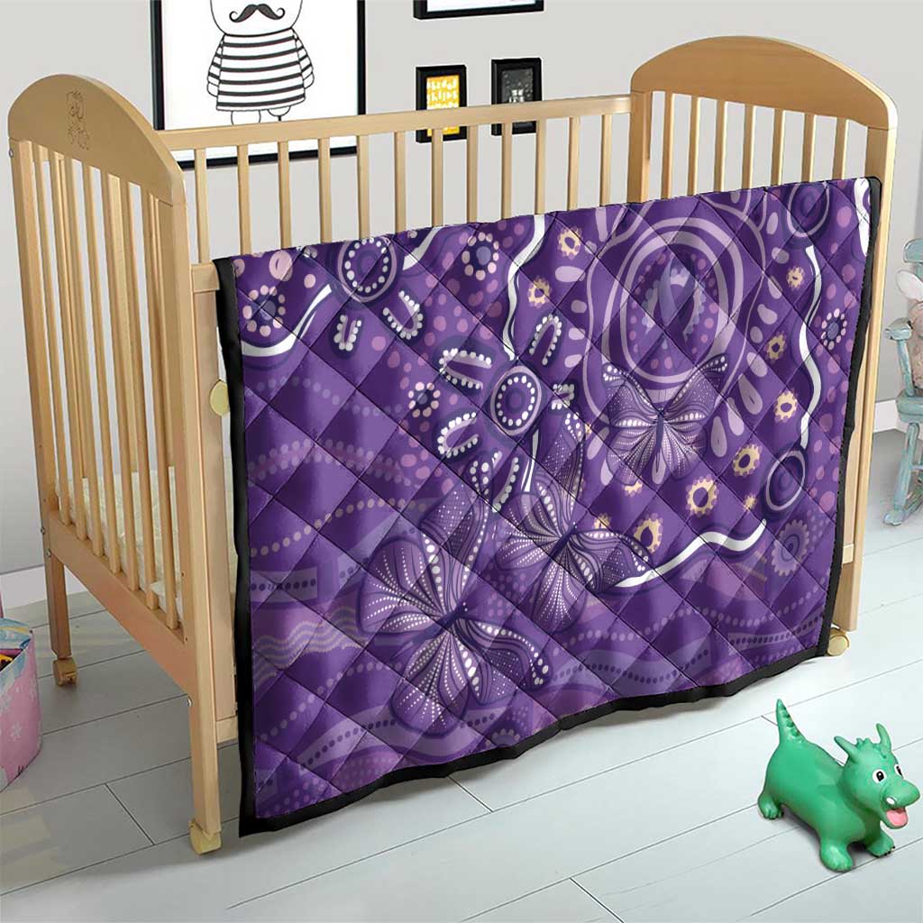 Australia Lupus Awareness Indigenous Quilt Purple Ribbon Aboriginal Butterflies