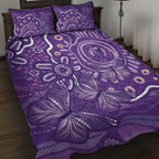 Australia Lupus Awareness Indigenous Quilt Bed Set Purple Ribbon Aboriginal Butterflies