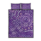 Australia Lupus Awareness Indigenous Quilt Bed Set Purple Ribbon Aboriginal Butterflies
