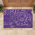 Australia Lupus Awareness Indigenous Rubber Doormat Purple Ribbon Aboriginal Butterflies