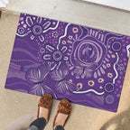 Australia Lupus Awareness Indigenous Rubber Doormat Purple Ribbon Aboriginal Butterflies