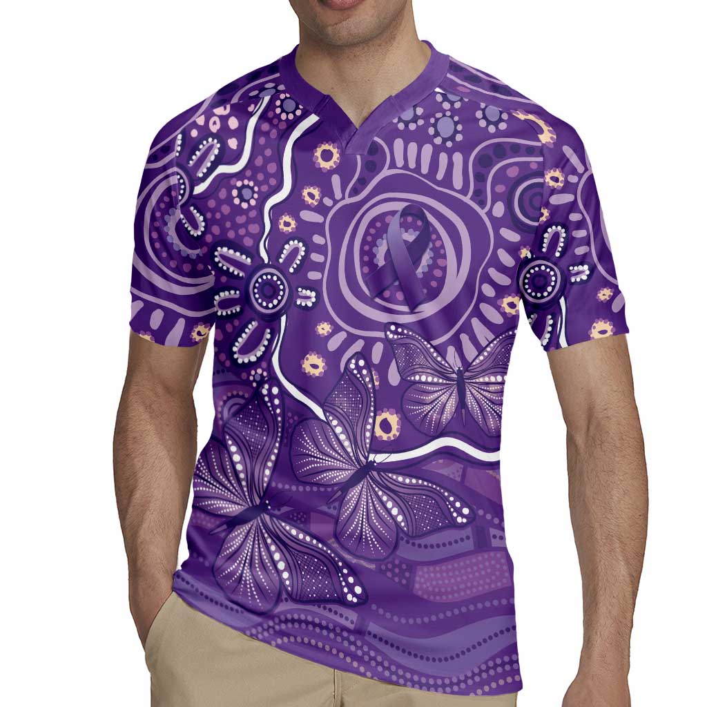 Australia Lupus Awareness Indigenous Rugby Jersey Purple Ribbon Aboriginal Butterflies