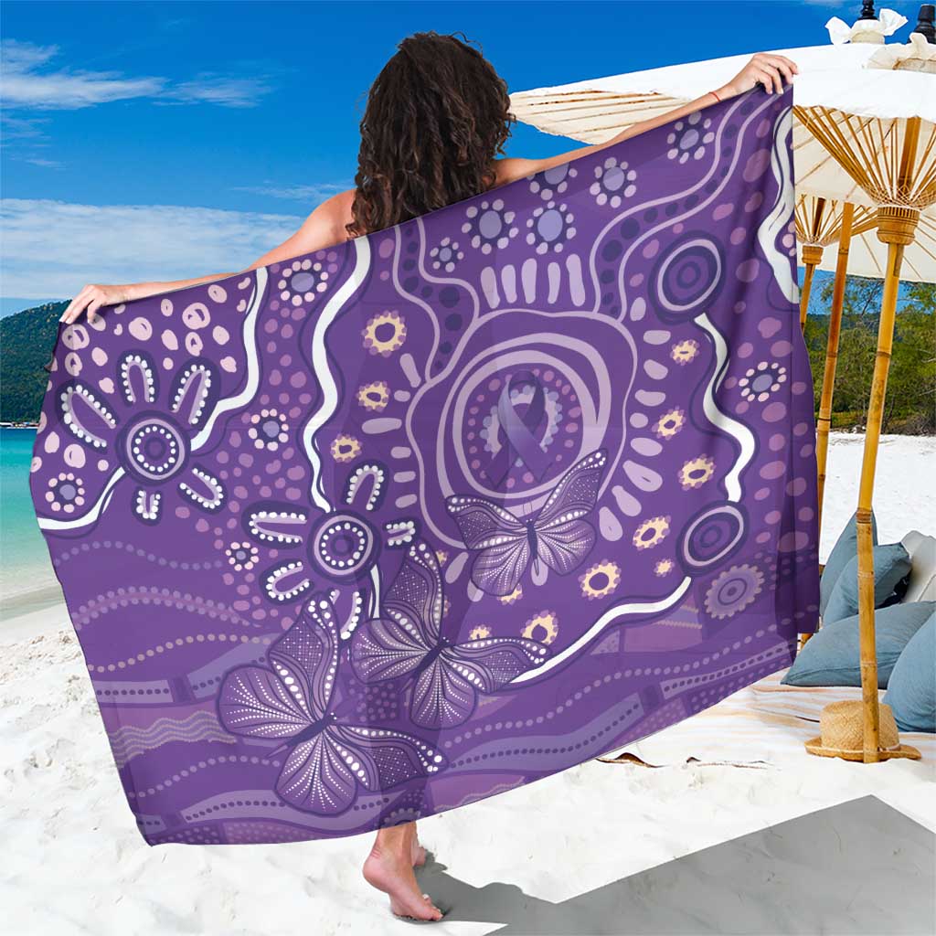Australia Lupus Awareness Indigenous Sarong Purple Ribbon Aboriginal Butterflies