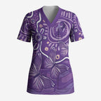 Australia Lupus Awareness Indigenous Scrub Top Purple Ribbon Aboriginal Butterflies