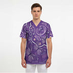 Australia Lupus Awareness Indigenous Scrub Top Purple Ribbon Aboriginal Butterflies