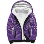 Australia Lupus Awareness Indigenous Sherpa Hoodie Purple Ribbon Aboriginal Butterflies