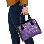 Australia Lupus Awareness Indigenous Shoulder Handbag Purple Ribbon Aboriginal Butterflies