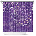 Australia Lupus Awareness Indigenous Shower Curtain Purple Ribbon Aboriginal Butterflies