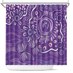 Australia Lupus Awareness Indigenous Shower Curtain Purple Ribbon Aboriginal Butterflies
