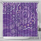 Australia Lupus Awareness Indigenous Shower Curtain Purple Ribbon Aboriginal Butterflies