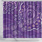 Australia Lupus Awareness Indigenous Shower Curtain Purple Ribbon Aboriginal Butterflies