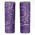 Australia Lupus Awareness Indigenous Skinny Tumbler Purple Ribbon Aboriginal Butterflies