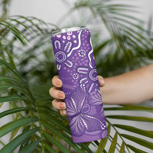 Australia Lupus Awareness Indigenous Skinny Tumbler Purple Ribbon Aboriginal Butterflies
