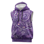 Australia Lupus Awareness Indigenous Sleeveless Hoodie Purple Ribbon Aboriginal Butterflies