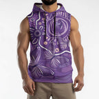 Australia Lupus Awareness Indigenous Sleeveless Hoodie Purple Ribbon Aboriginal Butterflies
