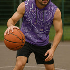Australia Lupus Awareness Indigenous Sleeveless Hoodie Purple Ribbon Aboriginal Butterflies