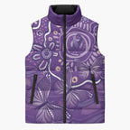 Australia Lupus Awareness Indigenous Sleeveless Puffer Jacket Purple Ribbon Aboriginal Butterflies