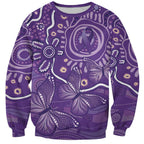 Australia Lupus Awareness Indigenous Sweatshirt Purple Ribbon Aboriginal Butterflies