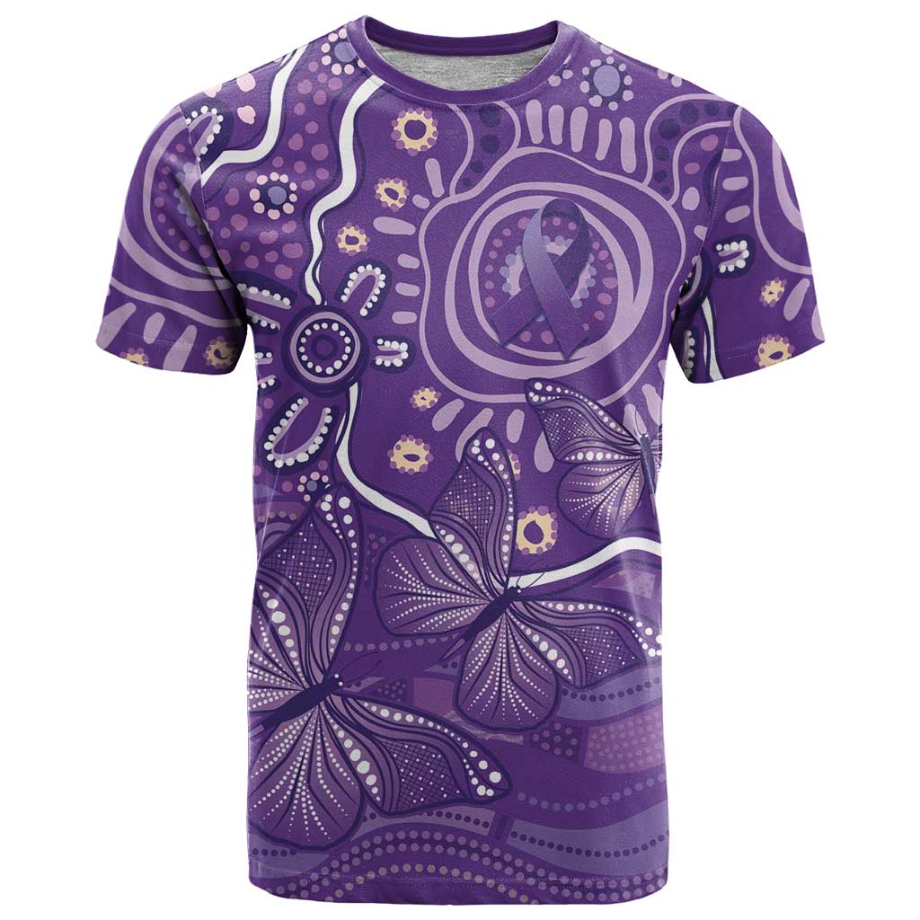 Australia Lupus Awareness Indigenous T Shirt Purple Ribbon Aboriginal Butterflies