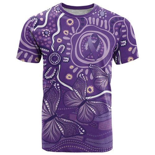 Australia Lupus Awareness Indigenous T Shirt Purple Ribbon Aboriginal Butterflies