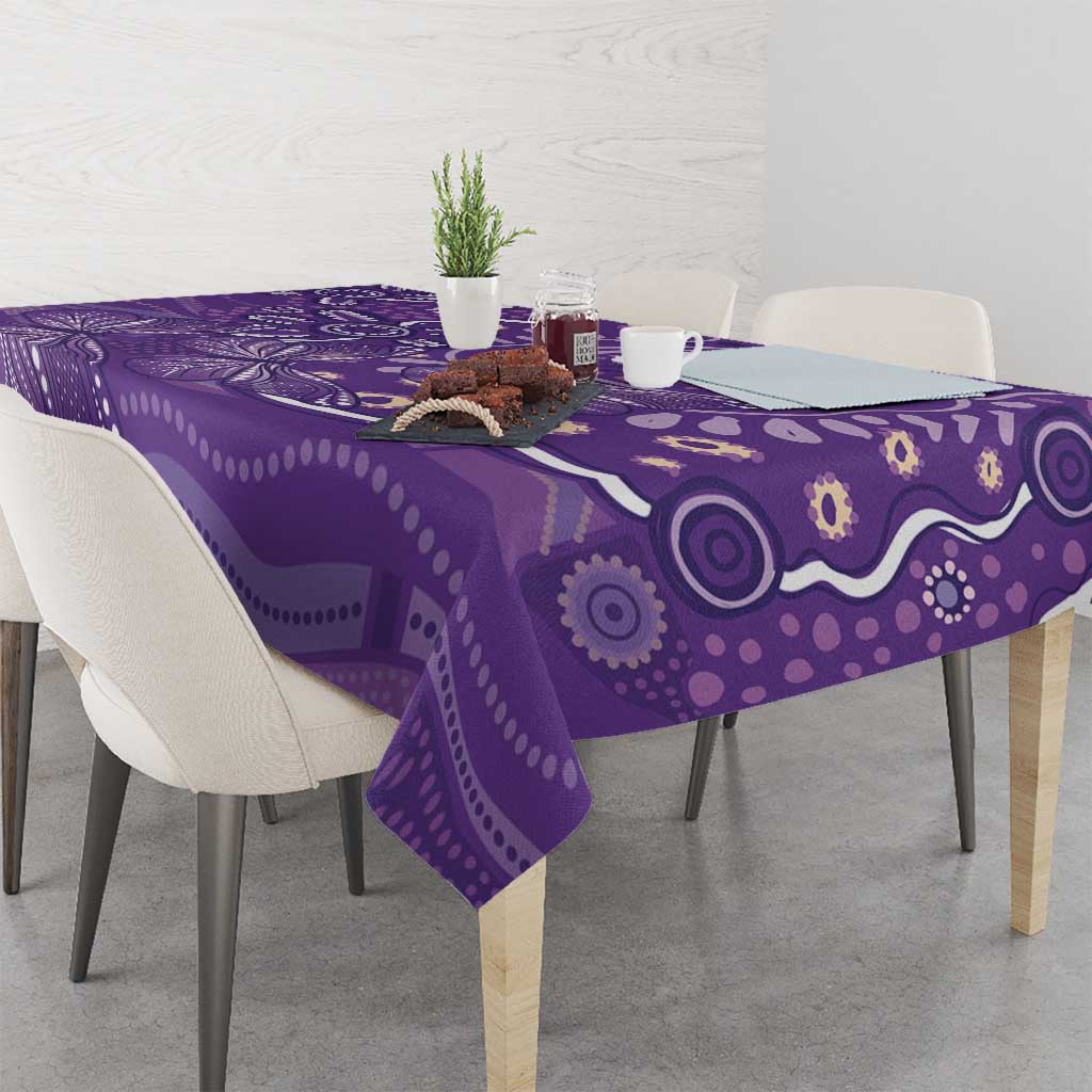 Australia Lupus Awareness Indigenous Tablecloth Purple Ribbon Aboriginal Butterflies