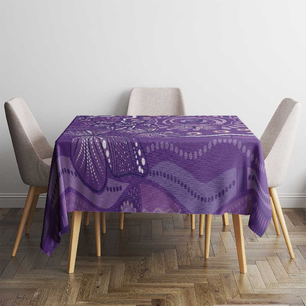 Australia Lupus Awareness Indigenous Tablecloth Purple Ribbon Aboriginal Butterflies