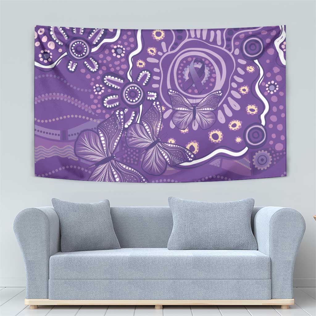 Australia Lupus Awareness Indigenous Tapestry Purple Ribbon Aboriginal Butterflies