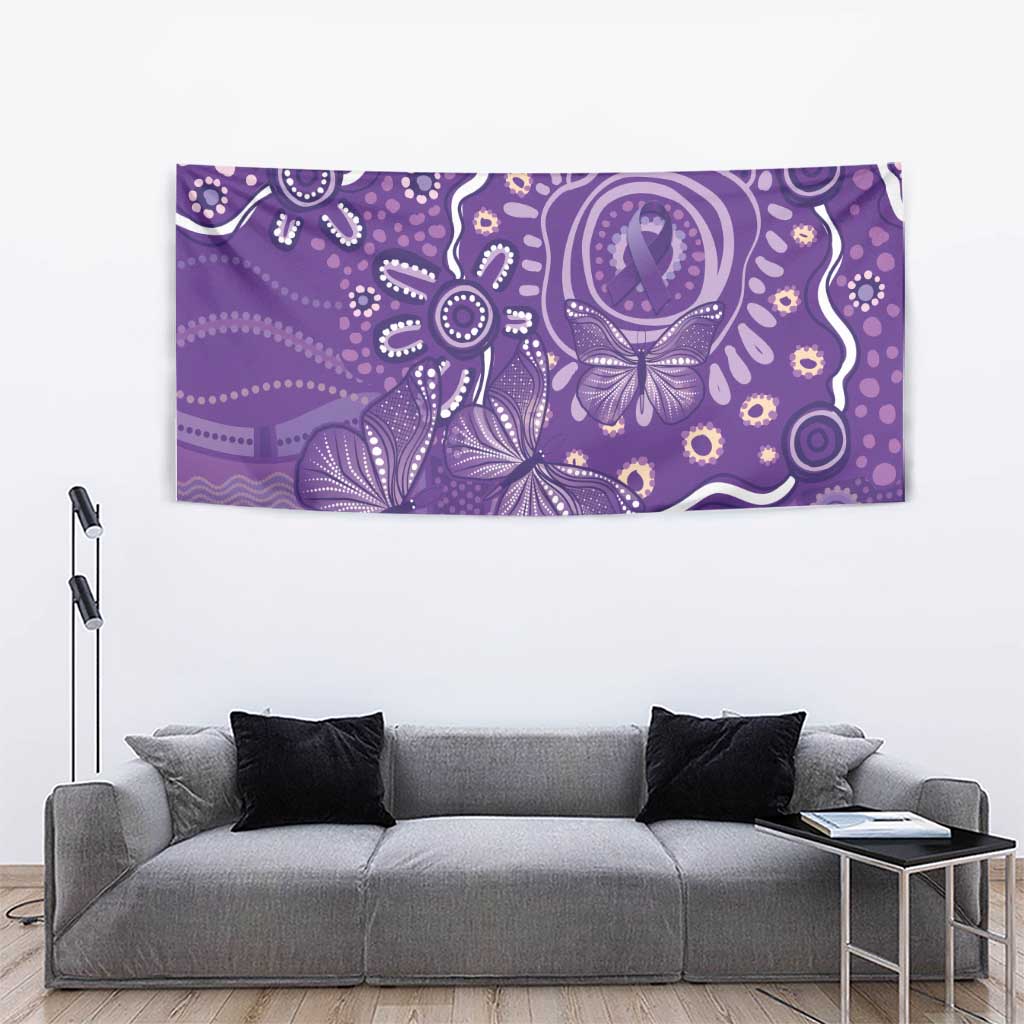 Australia Lupus Awareness Indigenous Tapestry Purple Ribbon Aboriginal Butterflies