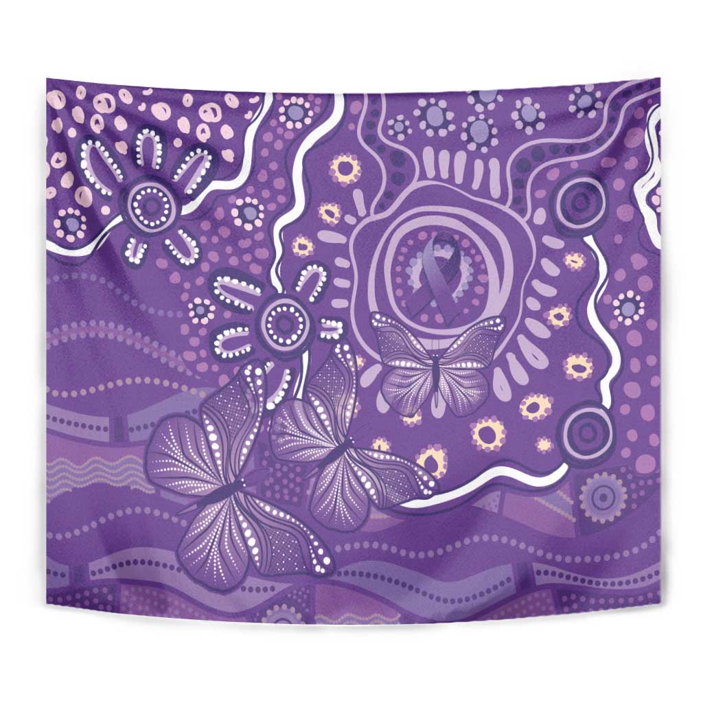 Australia Lupus Awareness Indigenous Tapestry Purple Ribbon Aboriginal Butterflies