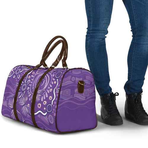 Australia Lupus Awareness Indigenous Travel Bag Purple Ribbon Aboriginal Butterflies