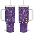 Australia Lupus Awareness Indigenous Tumbler With Handle Purple Ribbon Aboriginal Butterflies