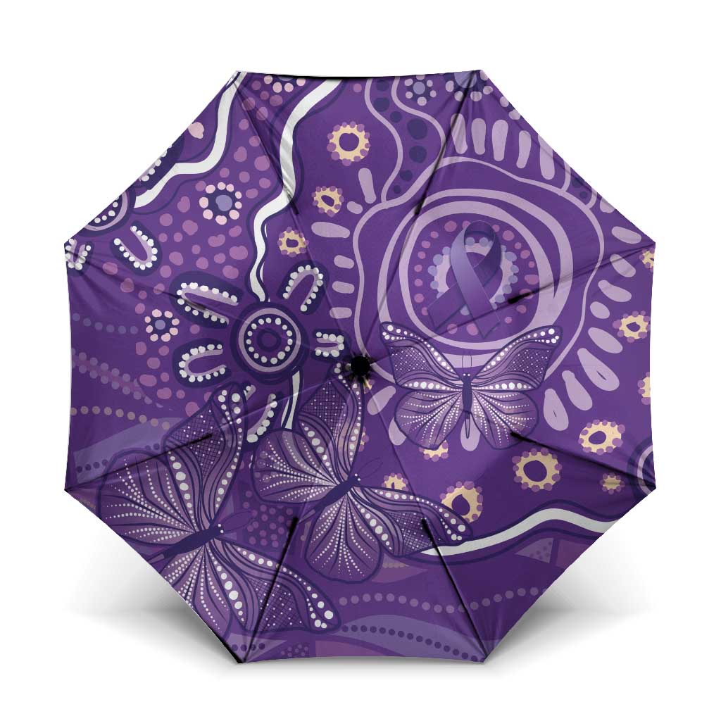 Australia Lupus Awareness Indigenous Umbrella Purple Ribbon Aboriginal Butterflies