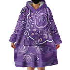 Australia Lupus Awareness Indigenous Wearable Blanket Hoodie Purple Ribbon Aboriginal Butterflies