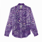 Australia Lupus Awareness Indigenous Women Casual Shirt Purple Ribbon Aboriginal Butterflies