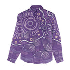 Australia Lupus Awareness Indigenous Women Casual Shirt Purple Ribbon Aboriginal Butterflies