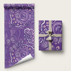 Australia Lupus Awareness Indigenous Wrapping Paper Purple Ribbon Aboriginal Butterflies