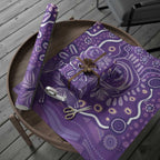 Australia Lupus Awareness Indigenous Wrapping Paper Purple Ribbon Aboriginal Butterflies