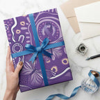 Australia Lupus Awareness Indigenous Wrapping Paper Purple Ribbon Aboriginal Butterflies