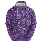 Australia Lupus Awareness Indigenous Zip Hoodie Purple Ribbon Aboriginal Butterflies