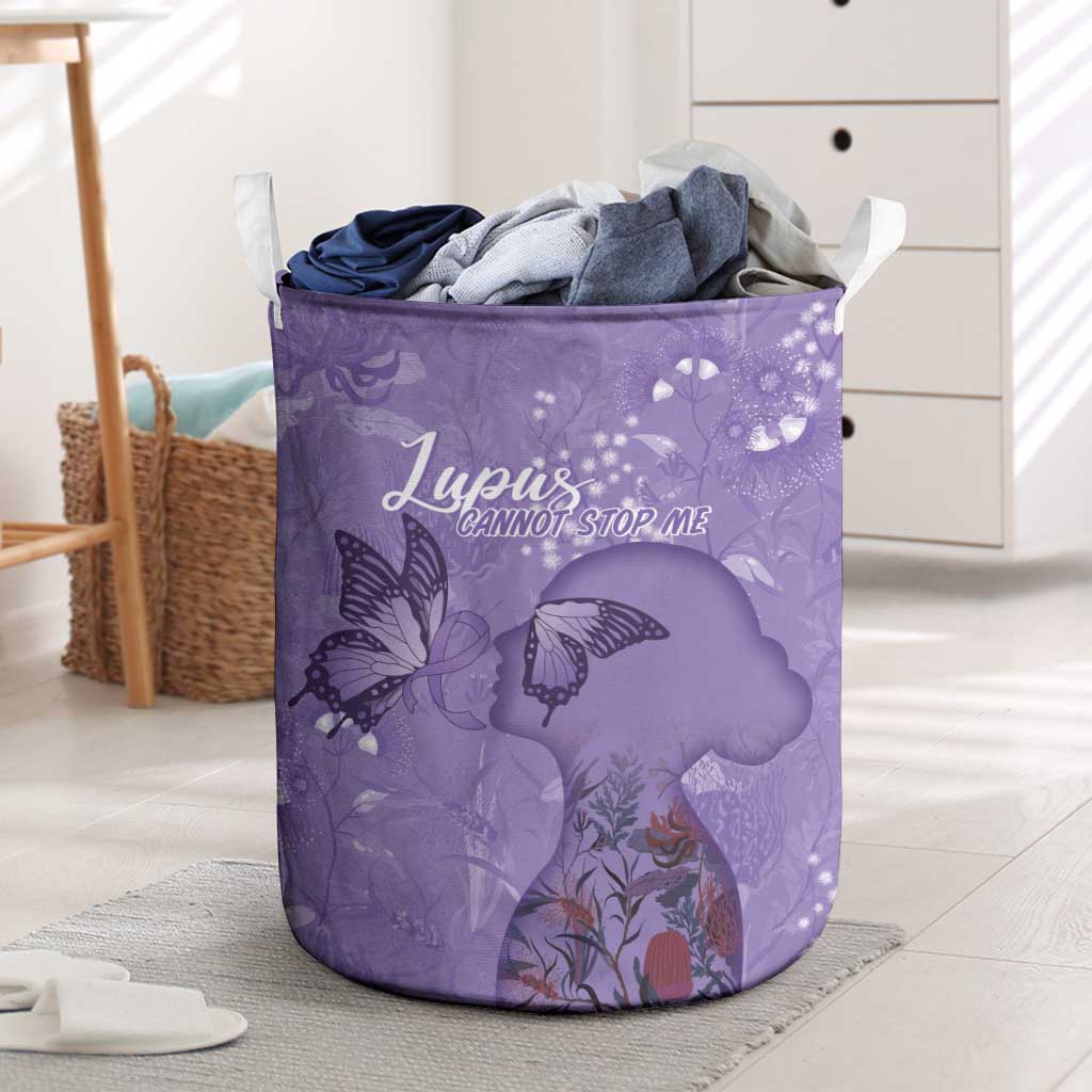 Lupus Cannot Stop Me Australia Floral Laundry Basket Purple Ribbon